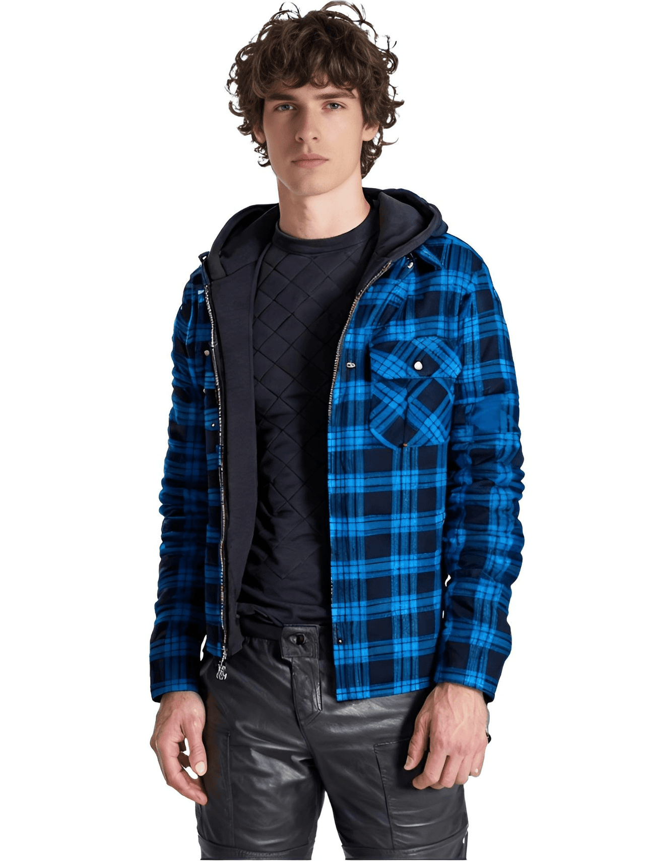 Men's Hooded Flannel Jacket -, Jacket , Drestiny , 4XL, Australia, Black, Blue, Brown, Coats, Grey, Jackets, L, M, Navy, Red, United Kingdom, United States, White, XL, XXL, XXXL , Drestiny , www.shopdrestiny.com