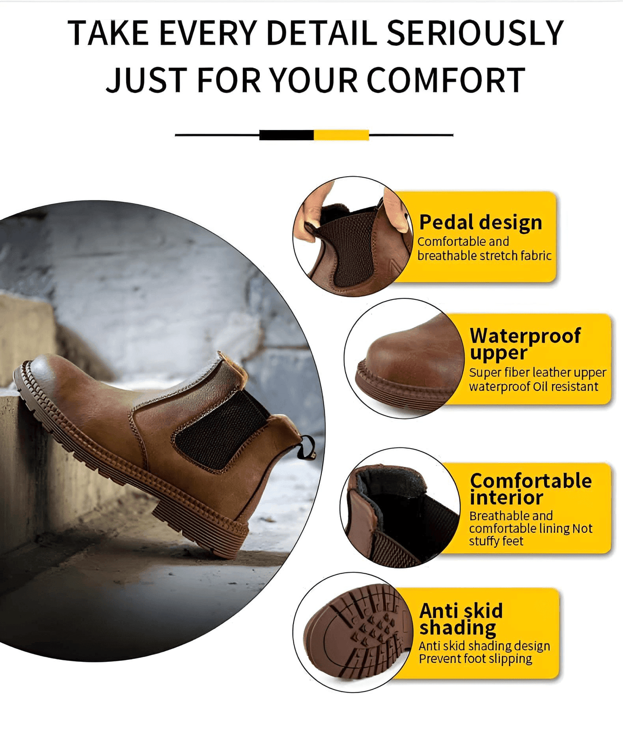Men's Leather Work Boots - Indestructible! -, Boots , Drestiny , Australia, Black, Boots, Brown, FR, New Zealand, Saddle Brown, Sienna, United Kingdom, United States, Work Boots , Drestiny , www.shopdrestiny.com