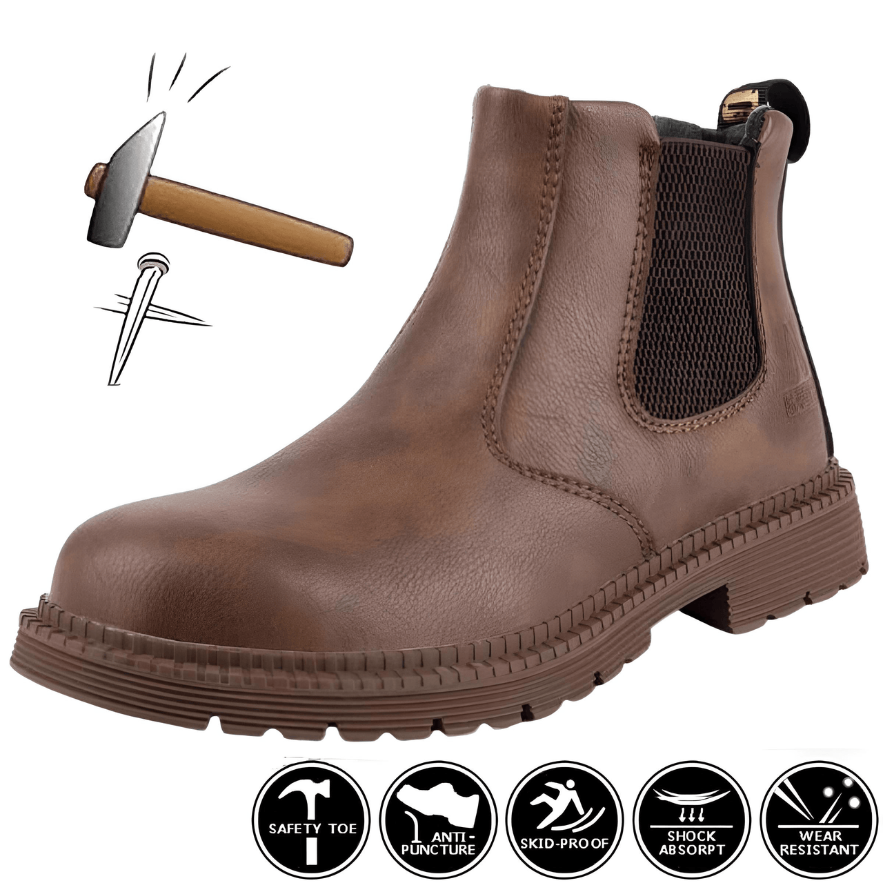Men's Leather Work Boots - Indestructible! -, Boots , Drestiny , Australia, Black, Boots, Brown, FR, New Zealand, Saddle Brown, Sienna, United Kingdom, United States, Work Boots , Drestiny , www.shopdrestiny.com