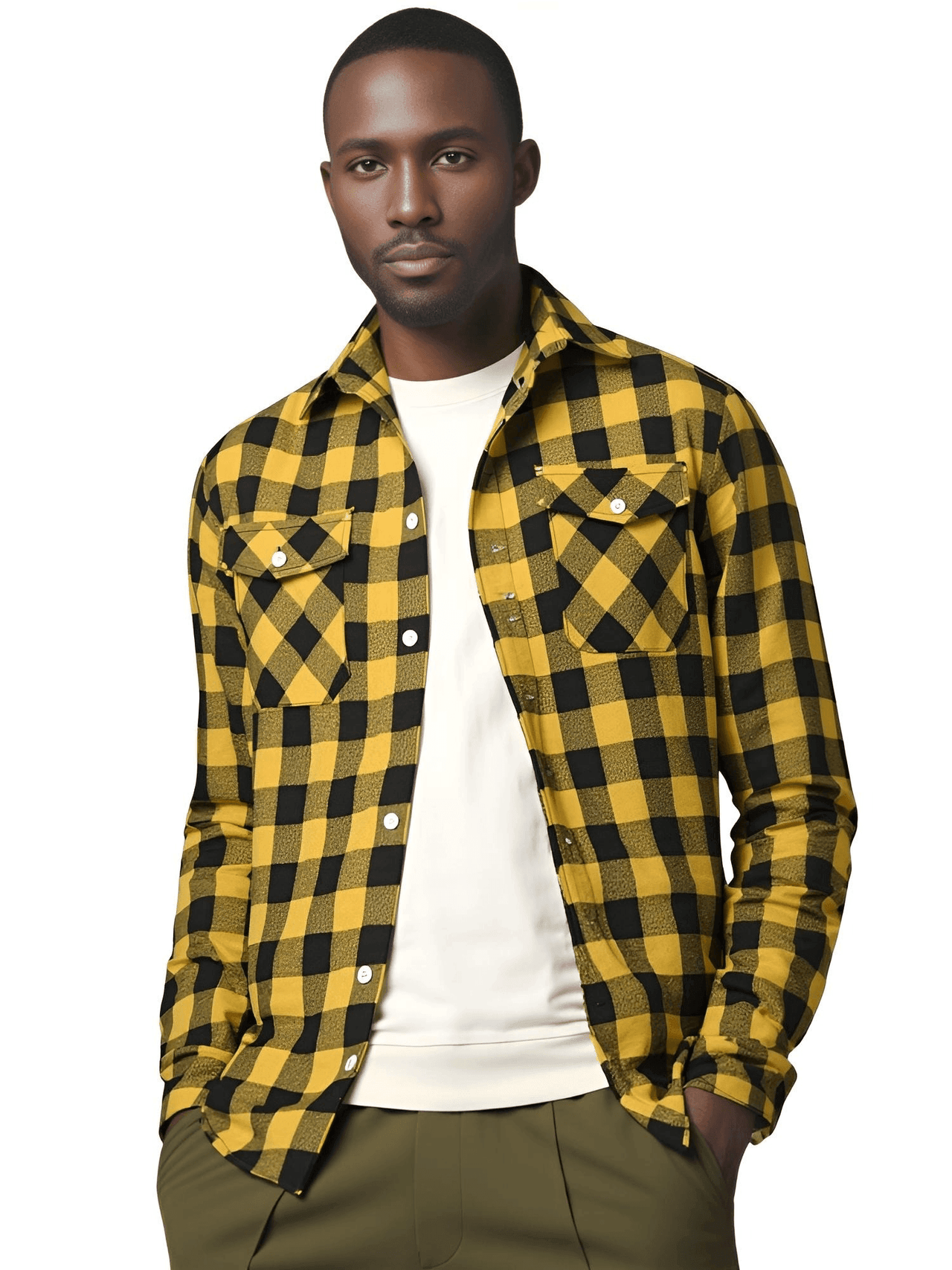 Men's Long Sleeve Plaid Checkered Shirt -, Flannel Shirt , Drestiny , Australia, Black, Blue, Canada, Casual Shirts, Green, L, Long Sleeves, M, New Zealand, Purple, Red, S, United Kingdom, United States, White, XL, XXL, XXXL, Yellow , Drestiny , www.shopdrestiny.com