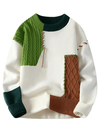 Thumbnail for Men's Patchwork Sweater Trend High Street Fashion Autumn and Winter Warm Men's Top Hip-Hop Street Clothing -, Sweaters , Drestiny , Australia, Beige, Black, Blue, Brown, Dark Grey, FR, Green, Grey, L, Long Sleeves, M, New Zealand, Pullovers, Red, Sweaters, United Kingdom, United States, White, XL, XXL, XXXL , Drestiny , www.shopdrestiny.com