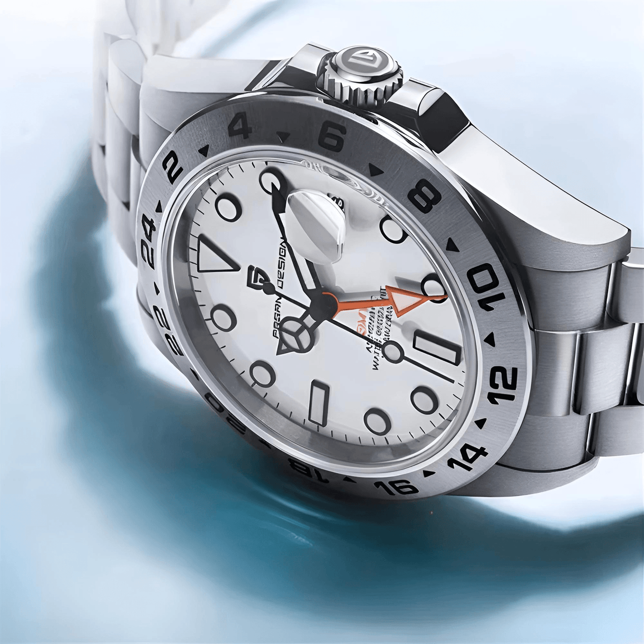 Men's Rolex Explorer II Homage Watch Automatic Mechanical Watches GMT Watch 42mm Sapphire Stainless Steel Waterproof Watch, Drestiny, Best Rolex Explorer II Homage, Explorer II Homage Under $500, Steinhart Ocean One GMT, Rolex Explorer II Alternative, Budget Explorer II Watch, Watches, Silver, Black, White, United States, USA, Australia, New Zealand, United Kingdom, UK, shopdrestiny.com