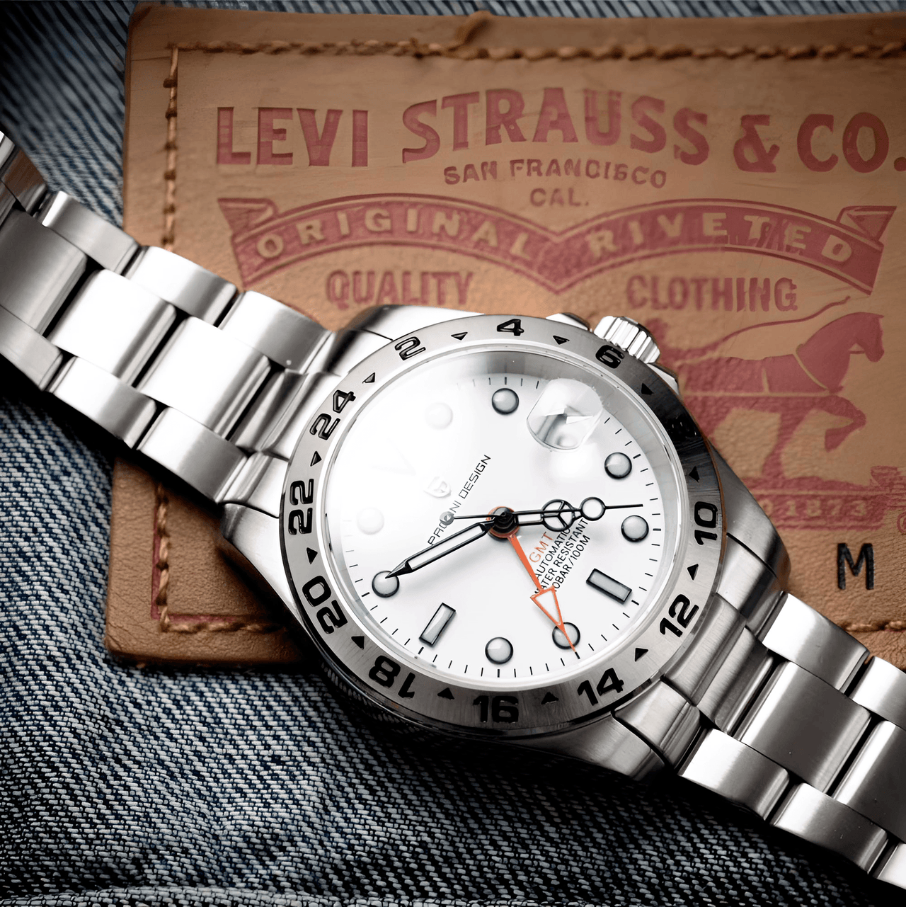 Men's Rolex Explorer II Homage Watch Automatic Mechanical Watches GMT Watch 42mm Sapphire Stainless Steel Waterproof Watch, Drestiny, Best Rolex Explorer II Homage, Explorer II Homage Under $500, Steinhart Ocean One GMT, Rolex Explorer II Alternative, Budget Explorer II Watch, Watches, Silver, Black, White, United States, USA, Australia, New Zealand, United Kingdom, UK, shopdrestiny.com