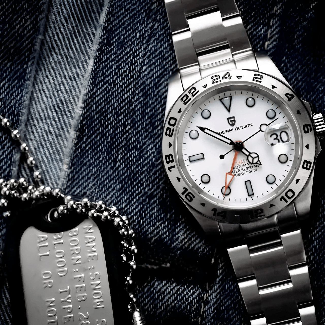 Men's Rolex Explorer II Homage Watch Automatic Mechanical Watches GMT Watch 42mm Sapphire Stainless Steel Waterproof Watch, Drestiny, Best Rolex Explorer II Homage, Explorer II Homage Under $500, Steinhart Ocean One GMT, Rolex Explorer II Alternative, Budget Explorer II Watch, Watches, Silver, Black, White, United States, USA, Australia, New Zealand, United Kingdom, UK, shopdrestiny.com