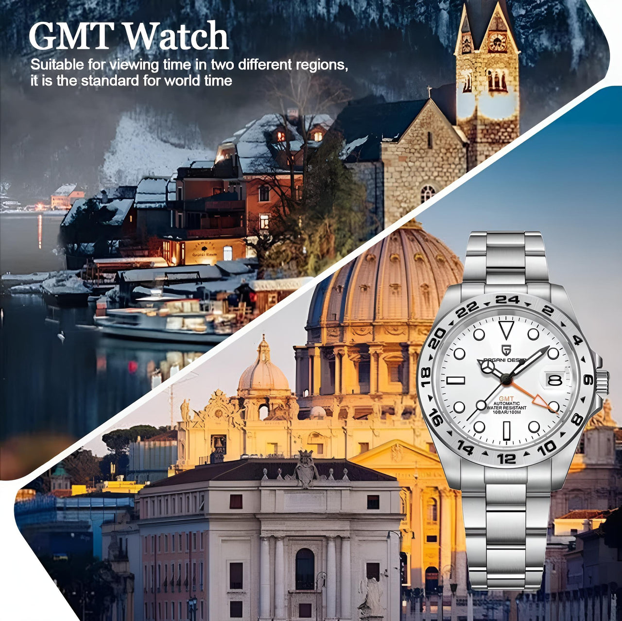 Men's Rolex Explorer II Homage Watch Automatic Mechanical Watches GMT Watch 42mm Sapphire Stainless Steel Waterproof Watch, Drestiny, Best Rolex Explorer II Homage, Explorer II Homage Under $500, Steinhart Ocean One GMT, Rolex Explorer II Alternative, Budget Explorer II Watch, Watches, Silver, Black, White, United States, USA, Australia, New Zealand, United Kingdom, UK, shopdrestiny.com