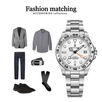 Thumbnail for Men's Rolex Explorer II Homage Watch Automatic Mechanical Watches GMT Watch 42mm Sapphire Stainless Steel Waterproof Watch, Drestiny, Best Rolex Explorer II Homage, Explorer II Homage Under $500, Steinhart Ocean One GMT, Rolex Explorer II Alternative, Budget Explorer II Watch, Watches, Silver, Black, White, United States, USA, Australia, New Zealand, United Kingdom, UK, shopdrestiny.com