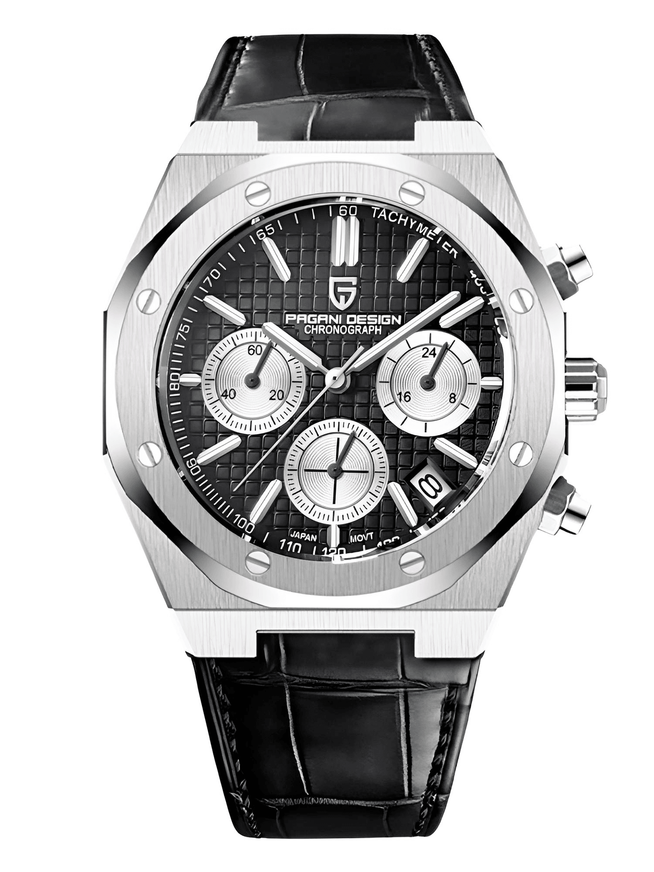 Men's Sapphire Dial Chronograph 200m Waterproof Sports Watch - Ode to Audemars Piguet's Royal Oak -, Watches , Drestiny , Australia, Black, Blue, Canada, New Zealand, Silver, United Kingdom, United States, Watches, White , Drestiny , www.shopdrestiny.com