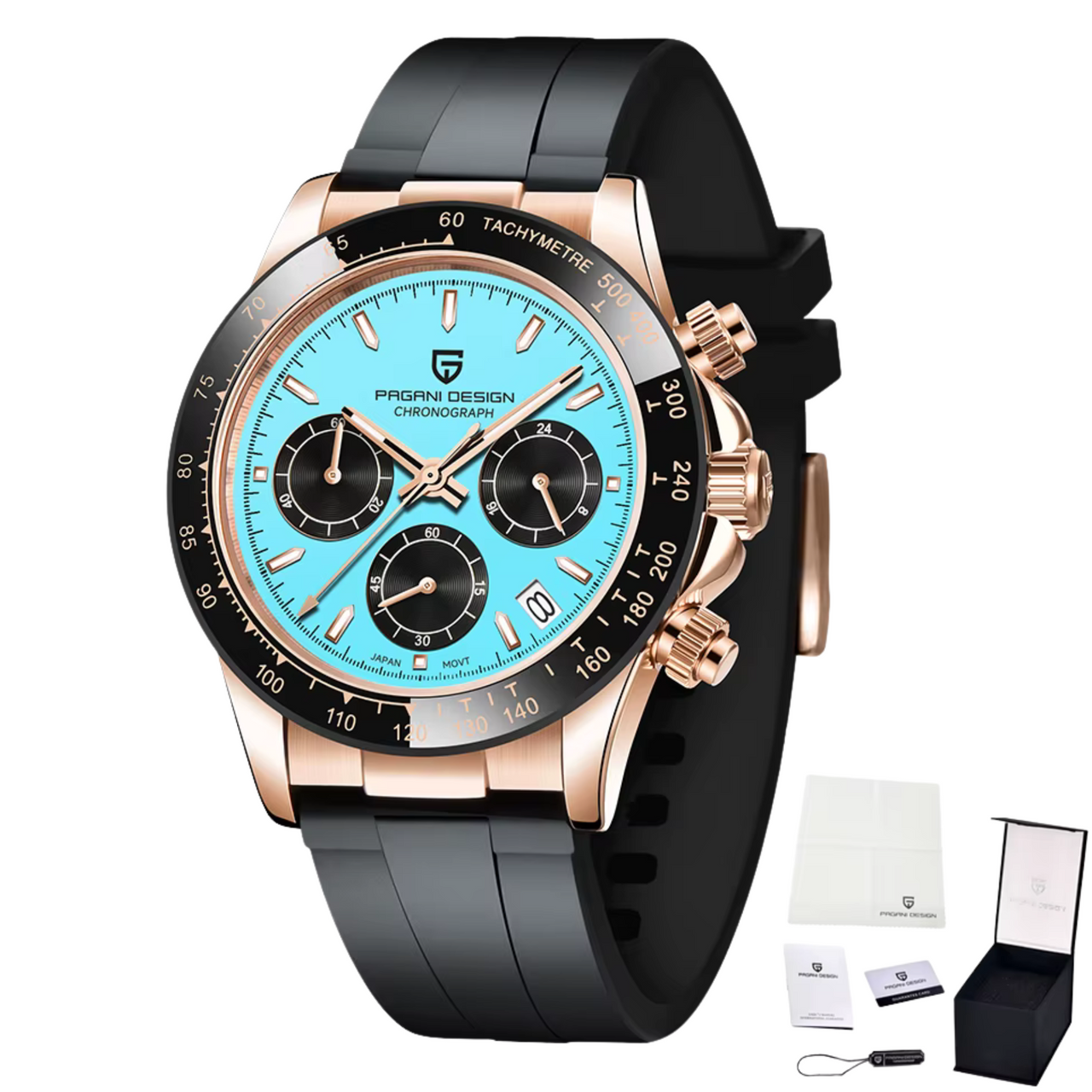 Men's Sapphire Stainless Steel Luxury Watch ( Identical To Daytona Watch )