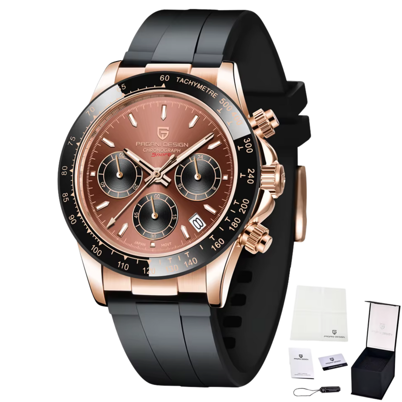 Men's Sapphire Stainless Steel Luxury Watch ( Identical To Daytona Watch )