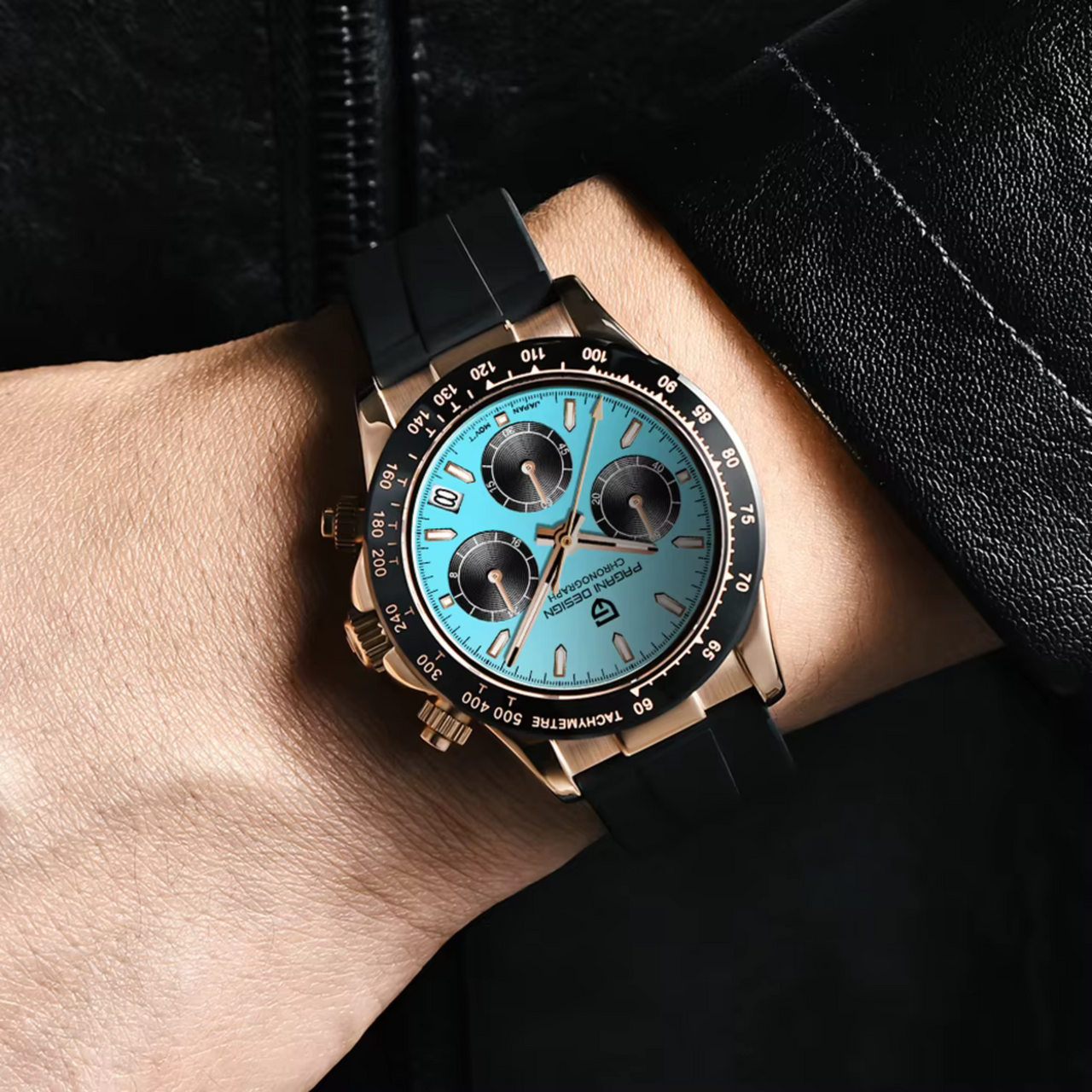 Men's Sapphire Stainless Steel Luxury Watch ( Identical To Daytona Watch )