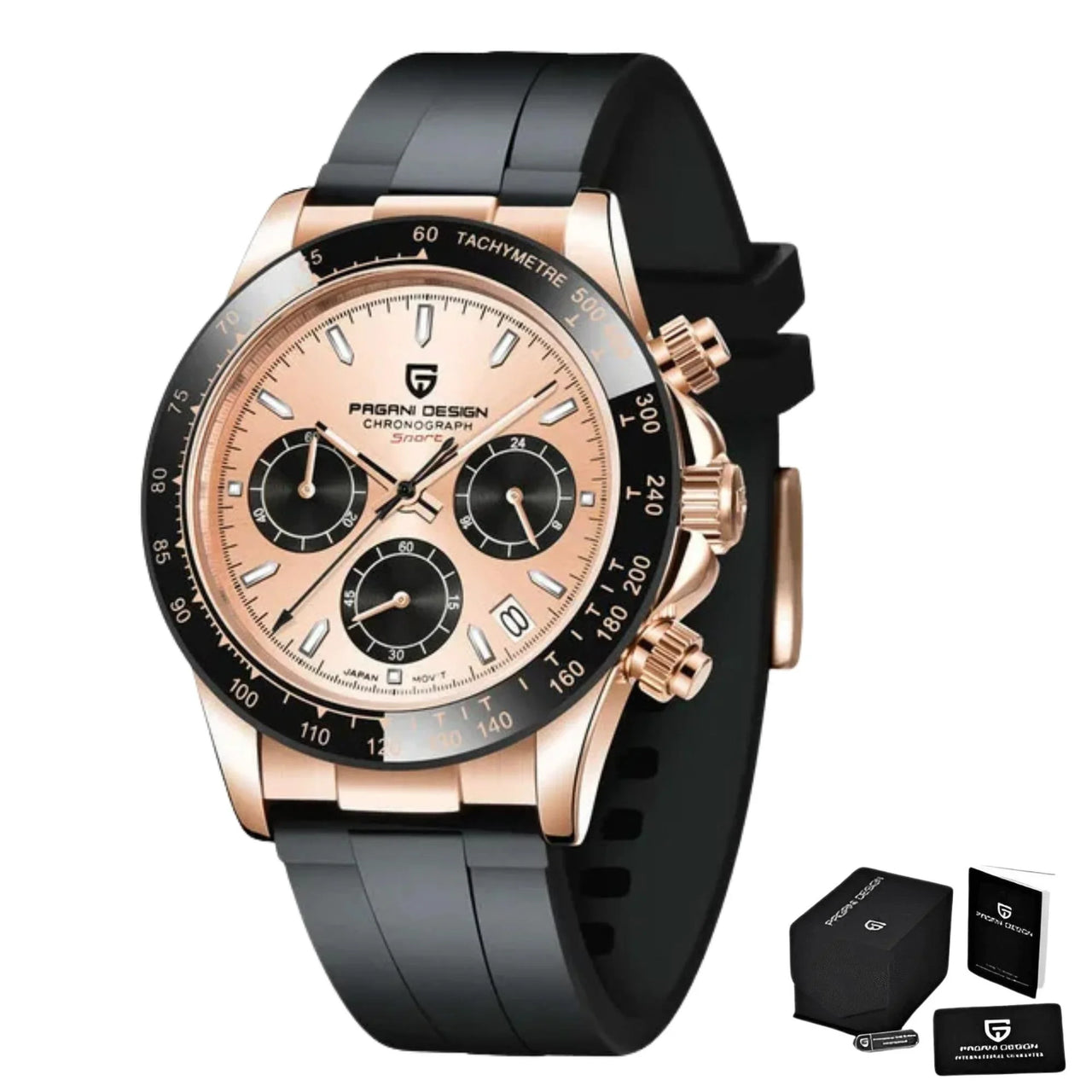 Men's Sapphire Stainless Steel Luxury Watch ( Identical To Daytona Watch )