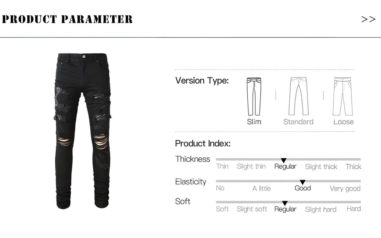 Men's Snake Embroidery Jeans Skinny Tapered Stretch Streetwear Denim Pants With Rips -, Jeans , Drestiny , 28, 30, 31, 32, 33, 34, 36, 38, 40, Australia, Black, Casual Pants, Jeans, New Zealand, Skinny Jeans, United Kingdom, United States , Drestiny , www.shopdrestiny.com