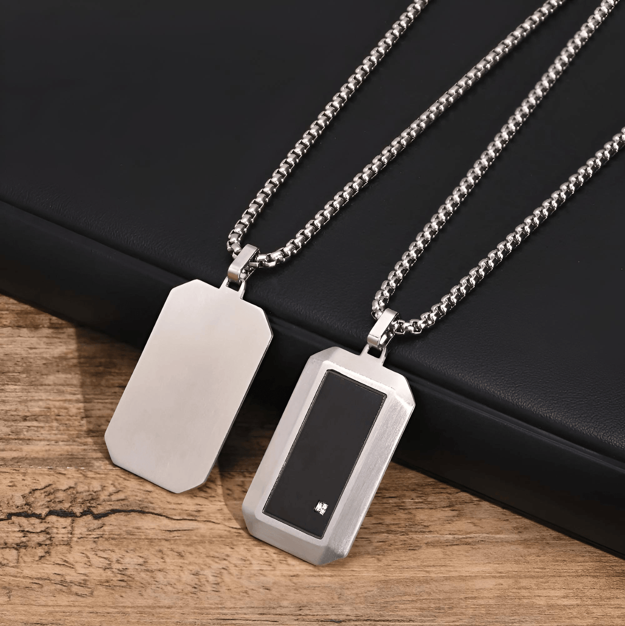 Men's Stainless Steel Dog Tag Pendant Necklace Geometric Dogtag Necklaces Gift for Him Jewelry, Drestiny, FR, Men's Dog Tags, Military Dog Tags, Silver, Black, Gold, 20", 22", 24", United States, Canada, Australia, New Zealand, United Kingdom, shopdrestiny.com