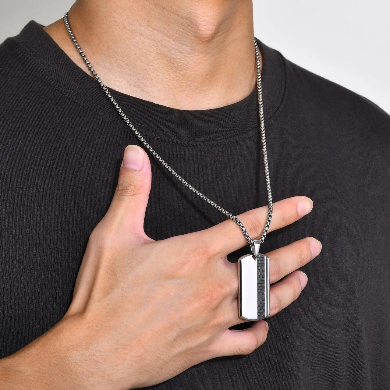 Men's Stainless Steel Dog Tag Pendant Necklace Geometric Dogtag Necklaces Gift for Him Jewelry, Drestiny, FR, Men's Dog Tags, Military Dog Tags, Silver, Black, Gold, 20", 22", 24", United States, Canada, Australia, New Zealand, United Kingdom, shopdrestiny.com