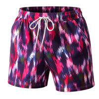Thumbnail for Colorful swim shorts with a tie-dye pattern on a white background
