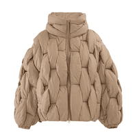 Thumbnail for Men's Thick Parkas Jackets Luxury Designer Square Weave Bubble Coat High Collar Warm Jacket Casual Oversized Warm, Drestiny, Coats, Puffer Jackets, United States, Canada, Australia, United Kingdom, USA, Uk , Black, Brown, Khaki, White, Green, S, M, L, XL, Men's Puffer Jackets, Best Men's Winter Coats, Men's Bubble Coats, shopdrestiny.com