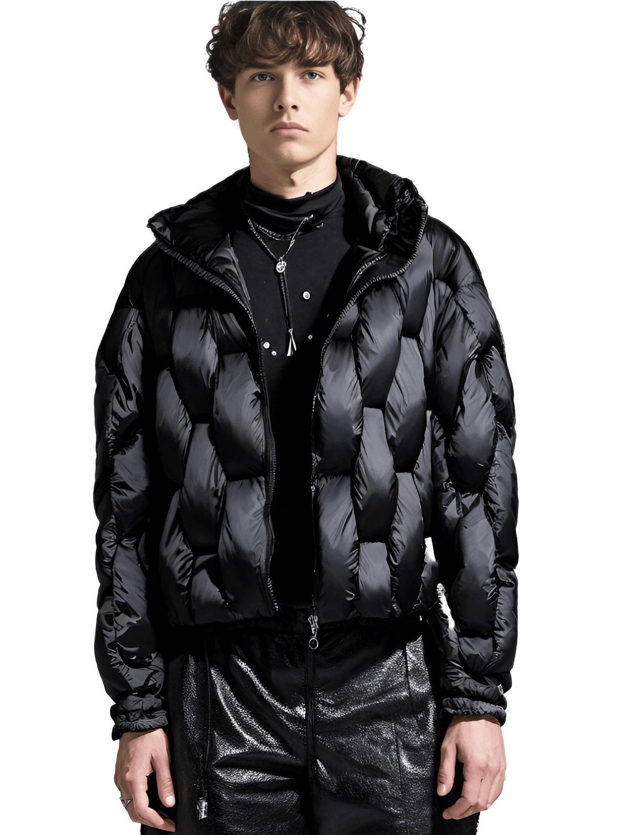 Men's Thick Parkas Jackets Luxury Designer Square Weave Bubble Coat High Collar Warm Jacket Casual Oversized Warm, Drestiny, Coats, Puffer Jackets, United States, Canada, Australia, United Kingdom, USA, Uk , Black, Brown, Khaki, White, Green, S, M, L, XL, Men's Puffer Jackets, Best Men's Winter Coats, Men's Bubble Coats, shopdrestiny.com