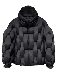 Thumbnail for Men's Thick Parkas Jackets Luxury Designer Square Weave Bubble Coat High Collar Warm Jacket Casual Oversized Warm, Drestiny, Coats, Puffer Jackets, United States, Canada, Australia, United Kingdom, USA, Uk , Black, Brown, Khaki, White, Green, S, M, L, XL, Men's Puffer Jackets, Best Men's Winter Coats, Men's Bubble Coats, shopdrestiny.com