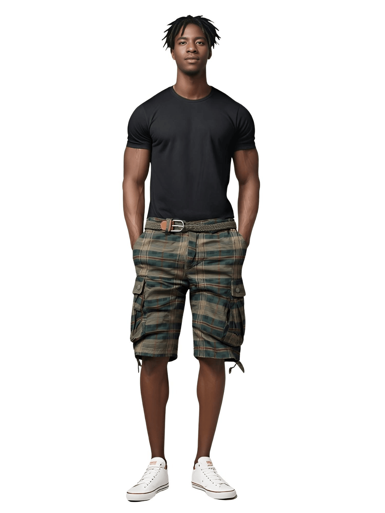 Men's Trendy Plaid Cargo Shorts -, Shorts , Drestiny , 29, 30, 31, 32, 33, 34, 36, 38, 40, 42, 44, Army Green, Australia, Khaki, New Zealand, Shorts, United Kingdom, United States , Drestiny , www.shopdrestiny.com