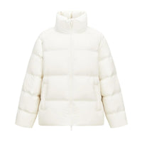 Thumbnail for Men's white puffer jacket on a white background