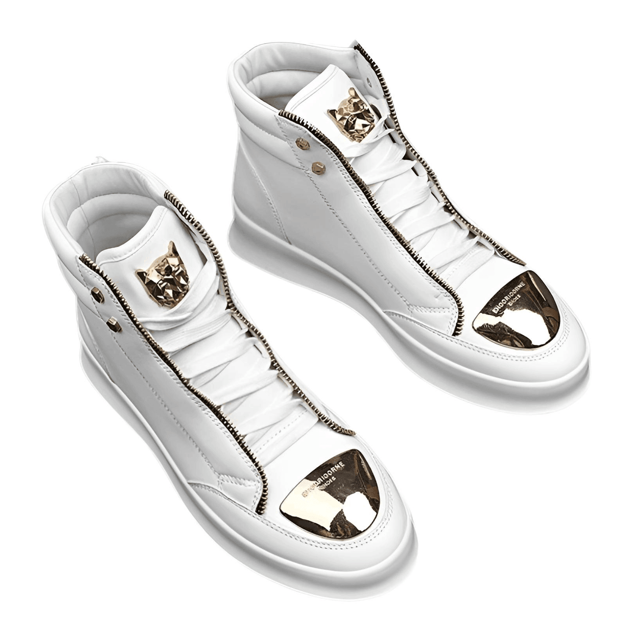 Men's High Top Sneakers Trendy Gold Accents -, Sneakers , Drestiny , 10, 6.5, 7, 7.5, 8.5, 9, Australia, Black, Canada, New Zealand, Red, Sneakers, United Kingdom, United States, White , Drestiny , www.shopdrestiny.com