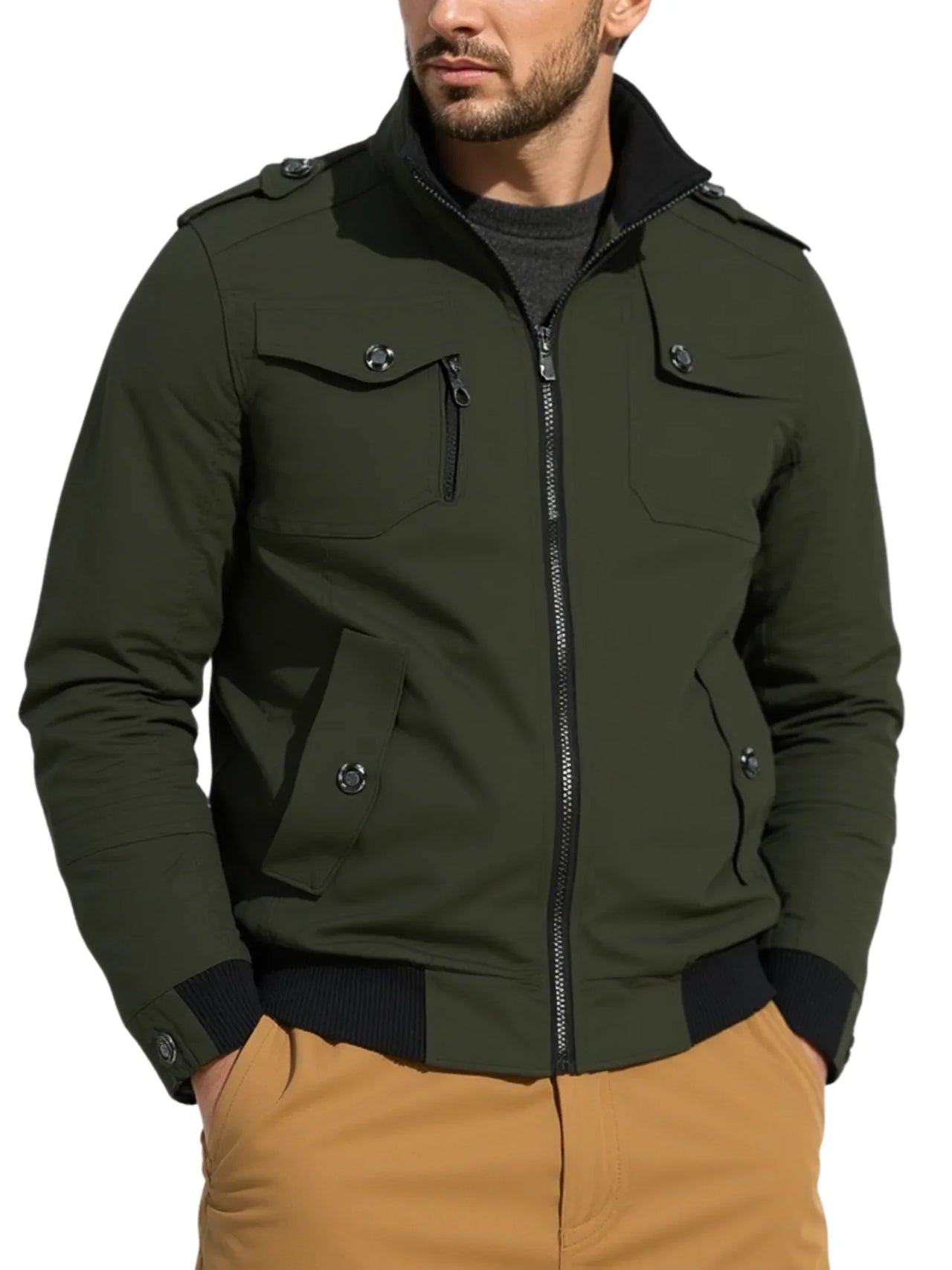 Men's Windbreaker Bomber Jacket -, Coats & Jackets , Drestiny , 4XL, Army Green, Australia, Beige, Black, Bomber Jackets, Coats, Dark Red, FR, Jackets, L, M, Navy, New Zealand, S, United Kingdom, United States, XL, XXL, XXXL , Drestiny , www.shopdrestiny.com