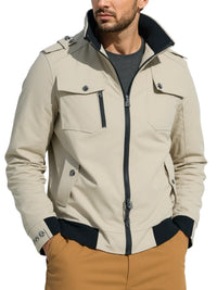Thumbnail for Men's Windbreaker Bomber Jacket -, Coats & Jackets , Drestiny , 4XL, Army Green, Australia, Beige, Black, Bomber Jackets, Coats, Dark Red, FR, Jackets, L, M, Navy, New Zealand, S, United Kingdom, United States, XL, XXL, XXXL , Drestiny , www.shopdrestiny.com