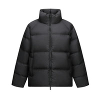 Thumbnail for Men's black puffer jacket on a white background