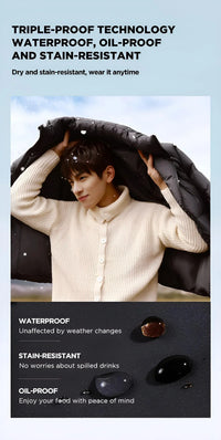 Thumbnail for Men's Down Puffer Jacket Short Coat Three-Proof Thermal Puffer Coat Top Trendy Down Jacket