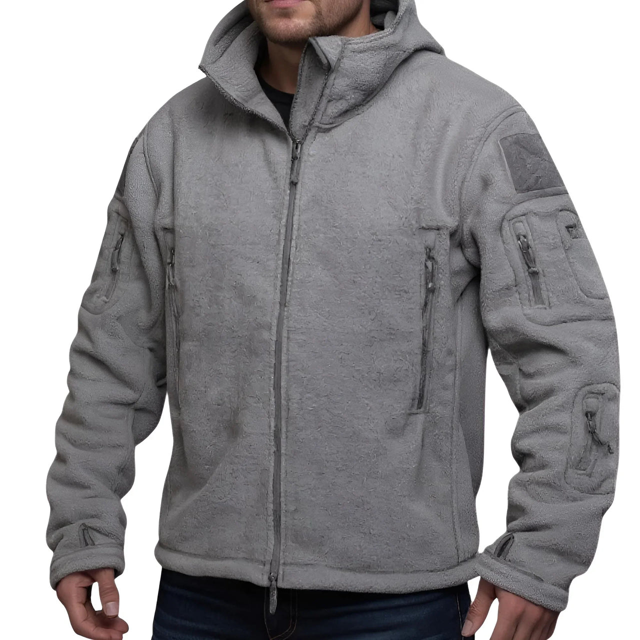 Men's Winter Fleece Jacket With Hood -, Jackets , Drestiny , Army Green, Australia, Beige, Blue, Blue Green, Brown, Canada, Coats, Dark Blue, Dark Green, Grey, Jackets, L, Light Grey, M, Navy, New Zealand, United Kingdom, United States, Wine Red, XL, XXL, XXXL , Drestiny , www.shopdrestiny.com