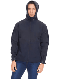 Thumbnail for Men's Winter Jacket - Water-Resistant Soft Shell Coat with Hood & Fleece Lining