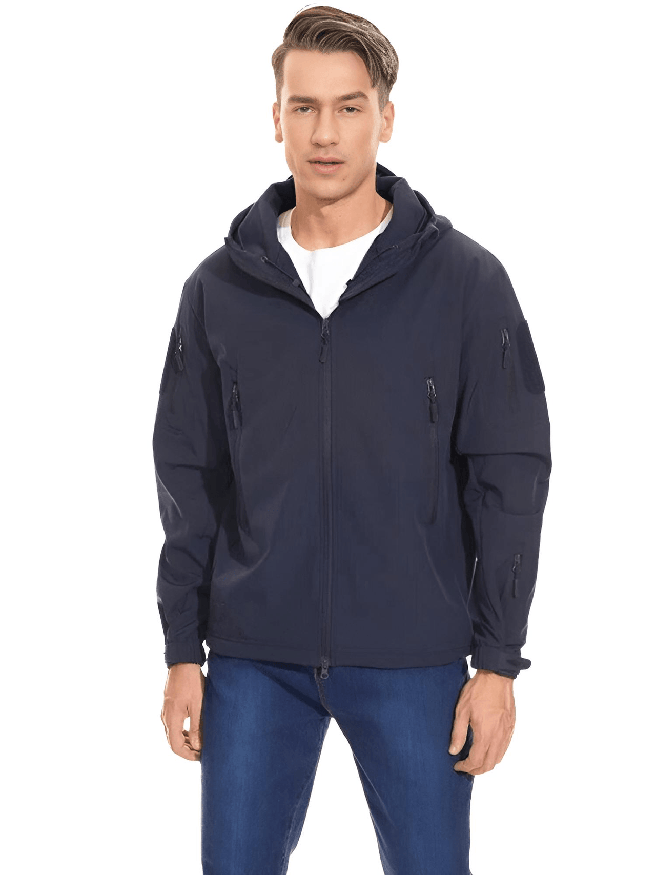 Men's Winter Jacket - Water-Resistant Soft Shell Coat with Hood & Fleece Lining -, Coats , Drestiny , Australia, Black, Blue, Blue Green, Brown, Canada, Coats, Coffee, Dark Brown, Green, Grey, Jackets, Khaki, L, Light Grey, M, Navy, Royal Blue, S, Sand, United Kingdom, United States, XL, XXL , Drestiny , www.shopdrestiny.com