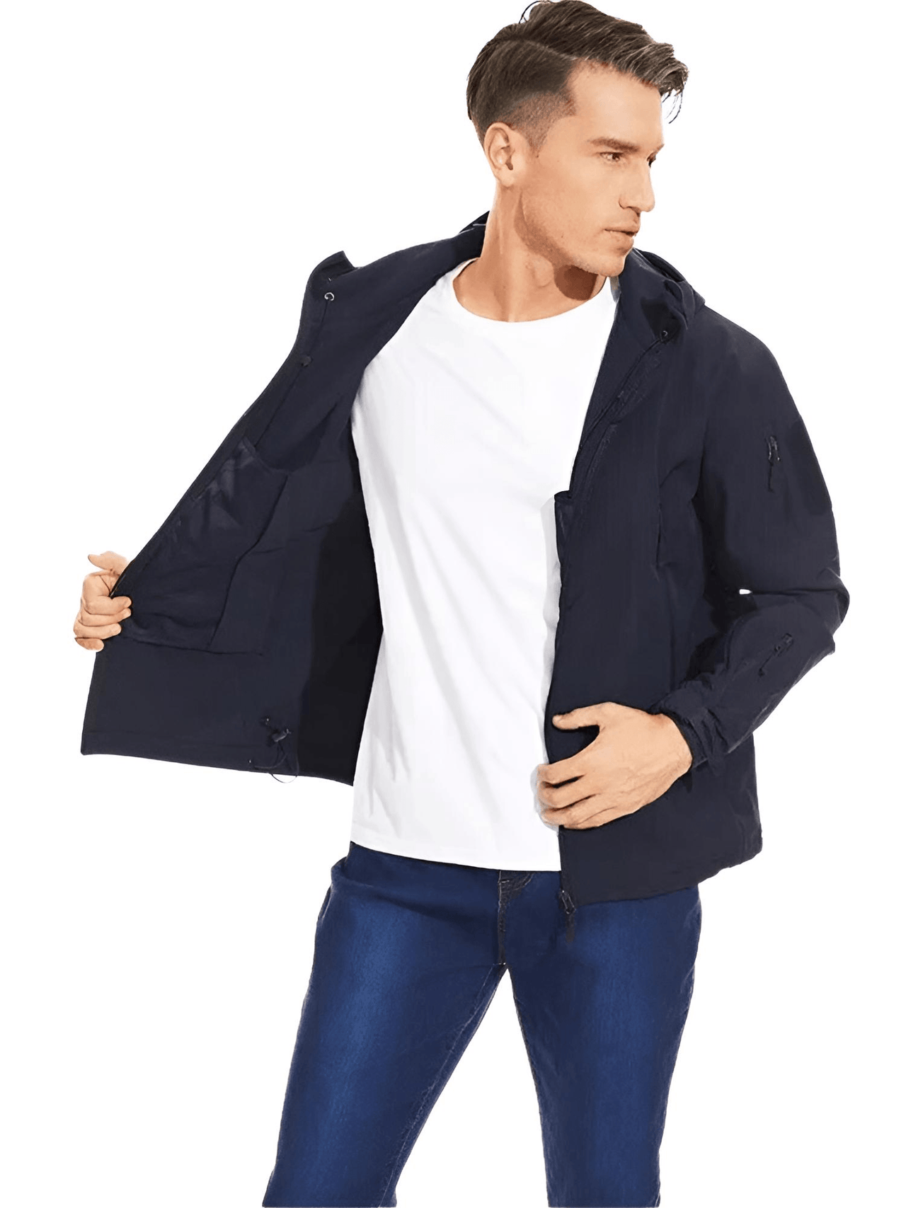 Men's Winter Jacket - Water-Resistant Soft Shell Coat with Hood & Fleece Lining -, Coats , Drestiny , Australia, Black, Blue, Blue Green, Brown, Canada, Coats, Coffee, Dark Brown, Green, Grey, Jackets, Khaki, L, Light Grey, M, Navy, Royal Blue, S, Sand, United Kingdom, United States, XL, XXL , Drestiny , www.shopdrestiny.com