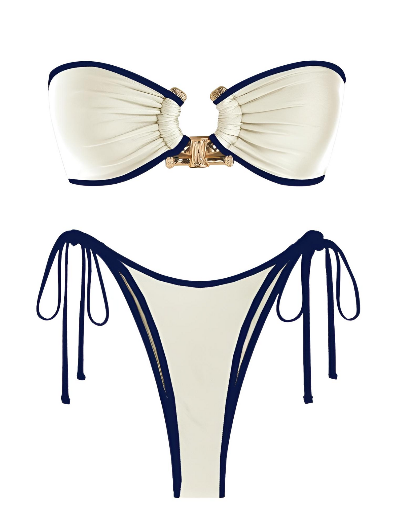 Women's Metal O Ring Bikini With Side Ties