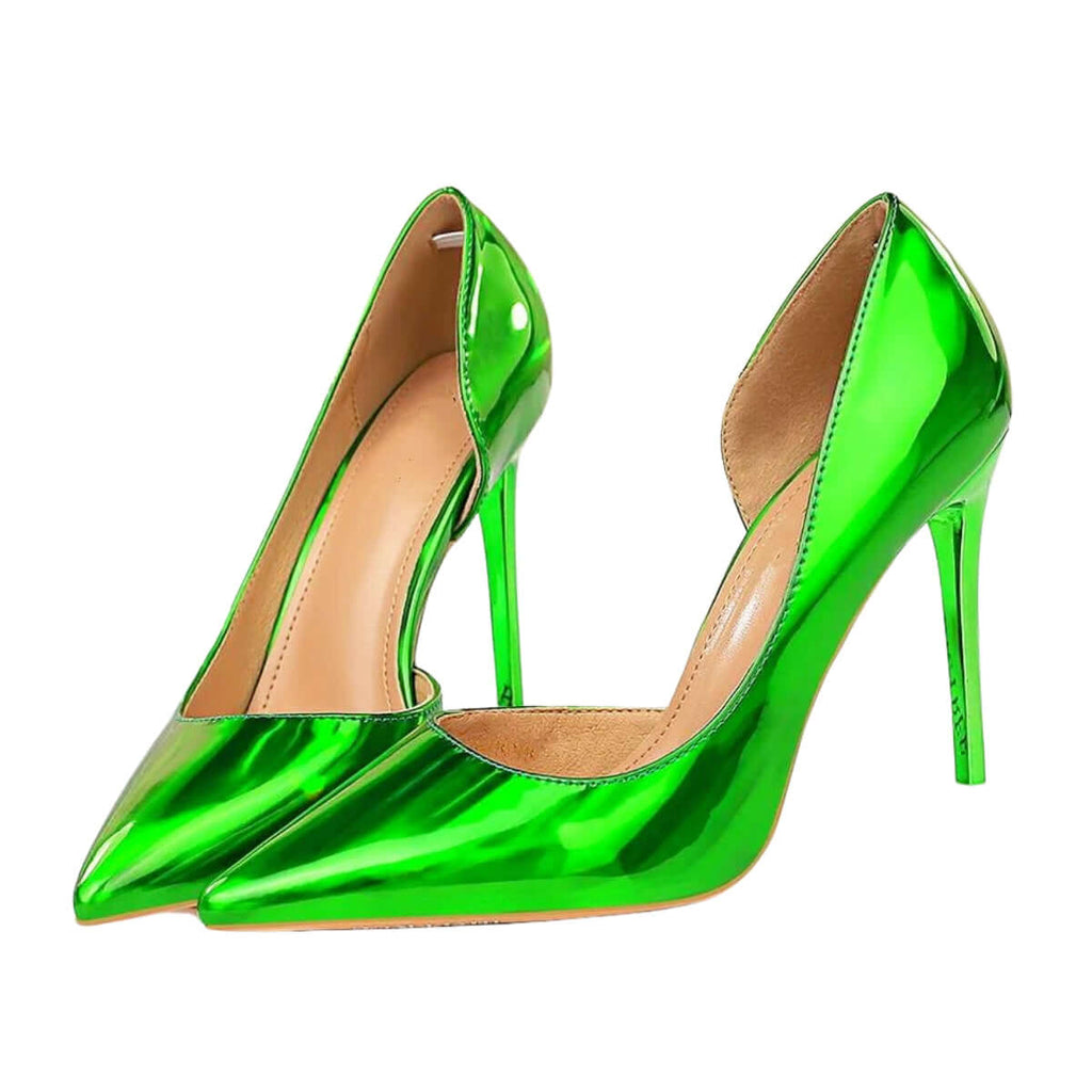 Metallic Green High Heel Pumps For Women