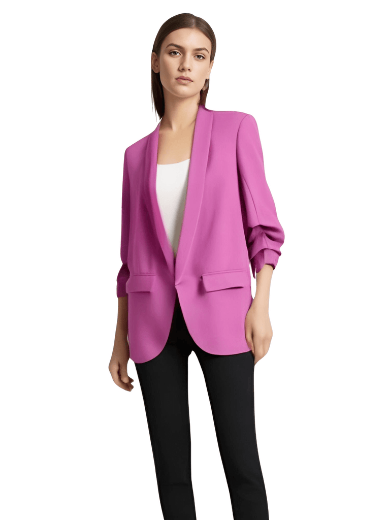 Discover the perfect addition to your wardrobe - this modern three quarter pile sleeve blazer for women. Shop Drestiny for Women's Blazers today and save up to 50% off, with free shipping and tax covered by us!