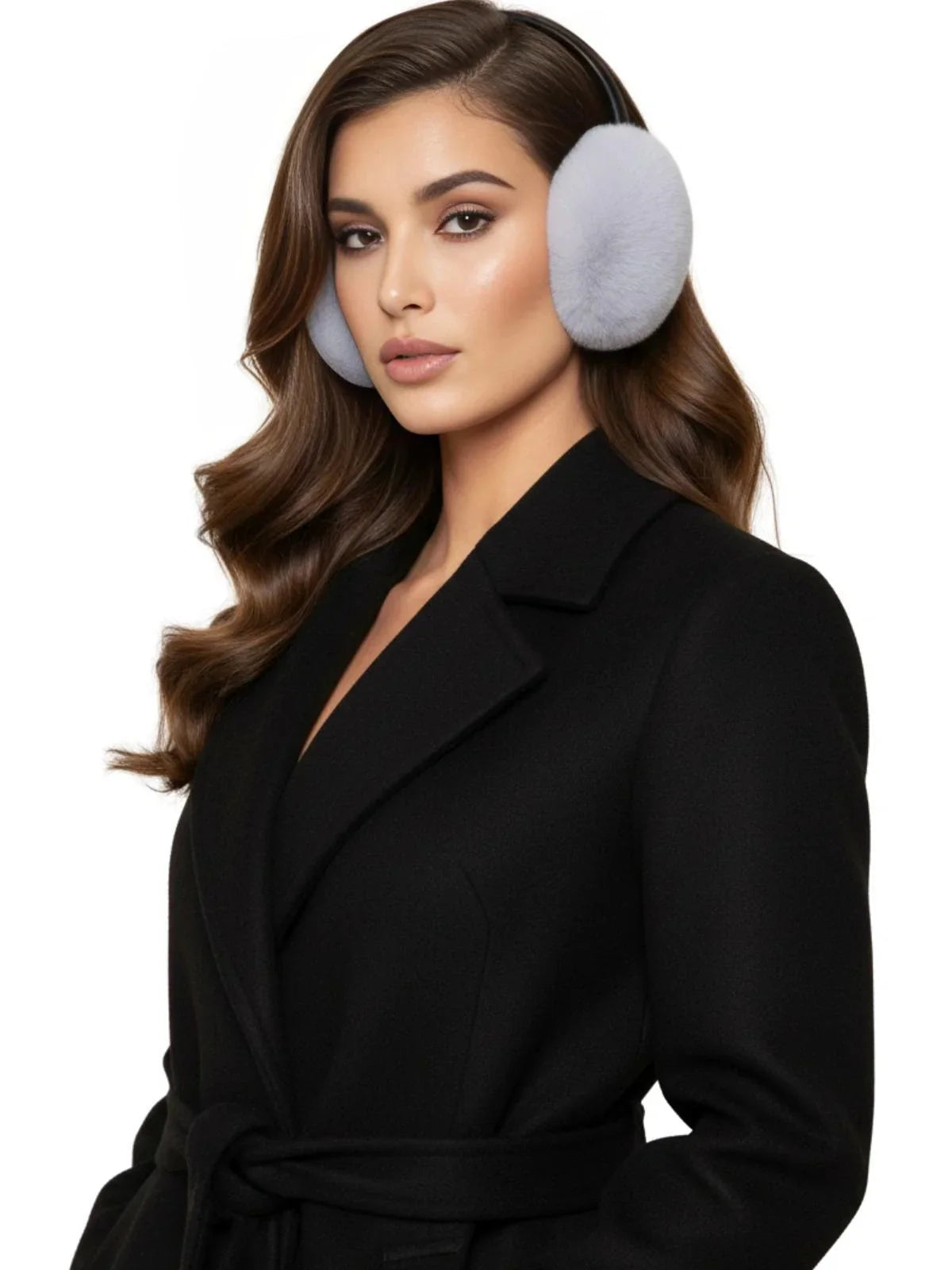 Natural 100% Rex Rabbit Fur Ear Muffs Fashion Women's Winter Real Fur Earmuffs