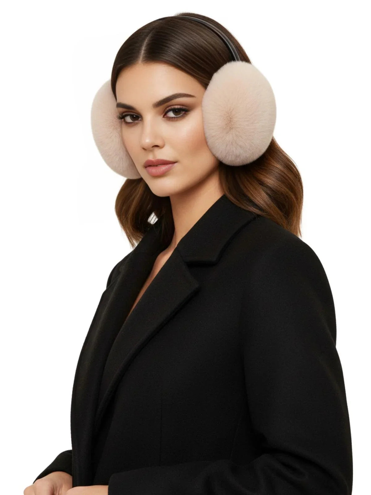 Natural 100% Rex Rabbit Fur Ear Muffs Fashion Women's Winter Real Fur Earmuffs