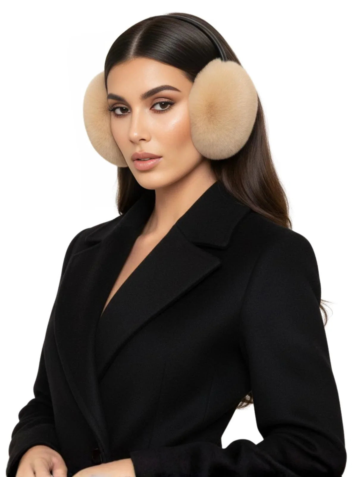 Natural 100% Rex Rabbit Fur Ear Muffs Fashion Women's Winter Real Fur Earmuffs