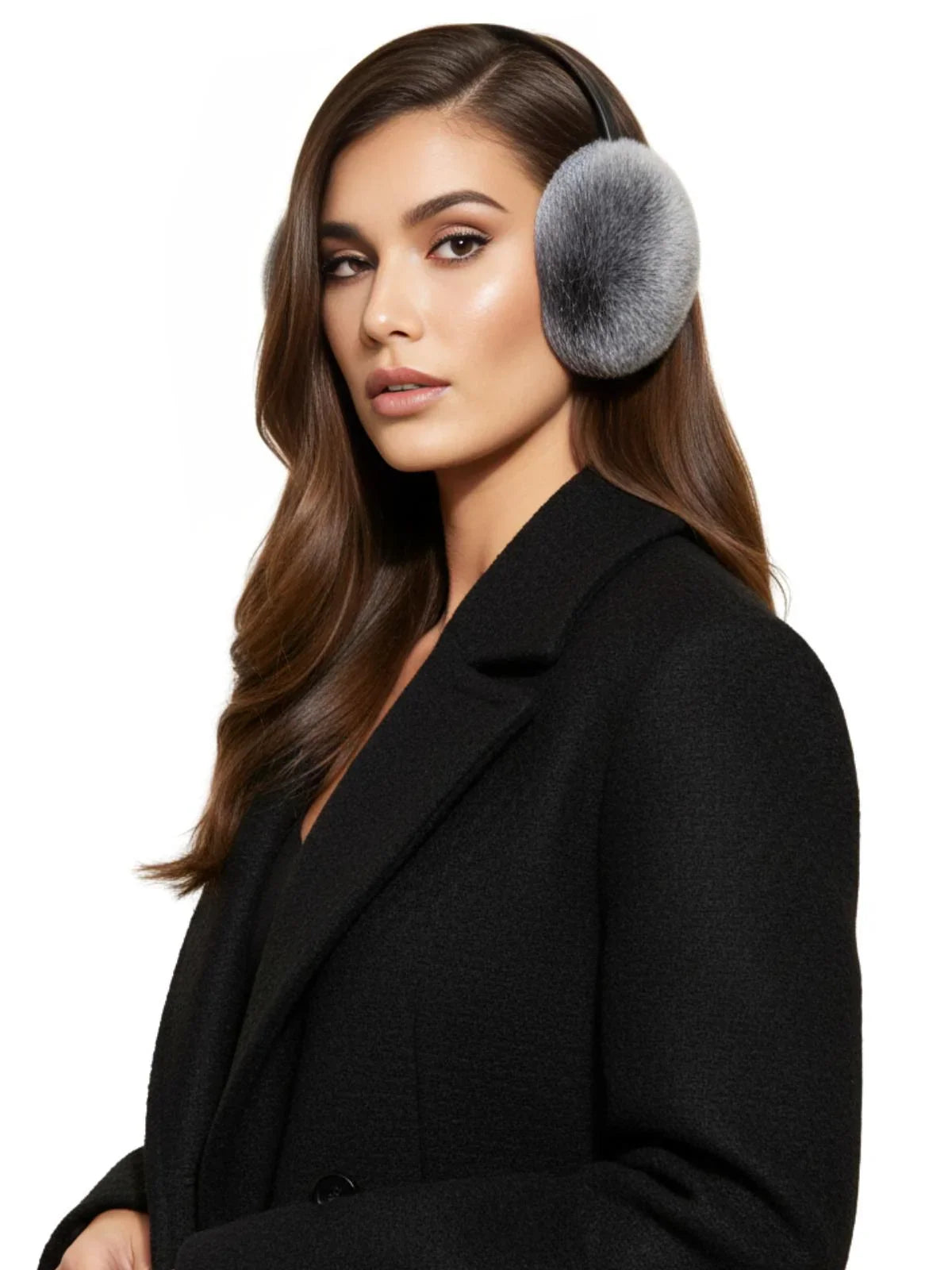 Natural 100% Rex Rabbit Fur Ear Muffs Fashion Women's Winter Real Fur Earmuffs