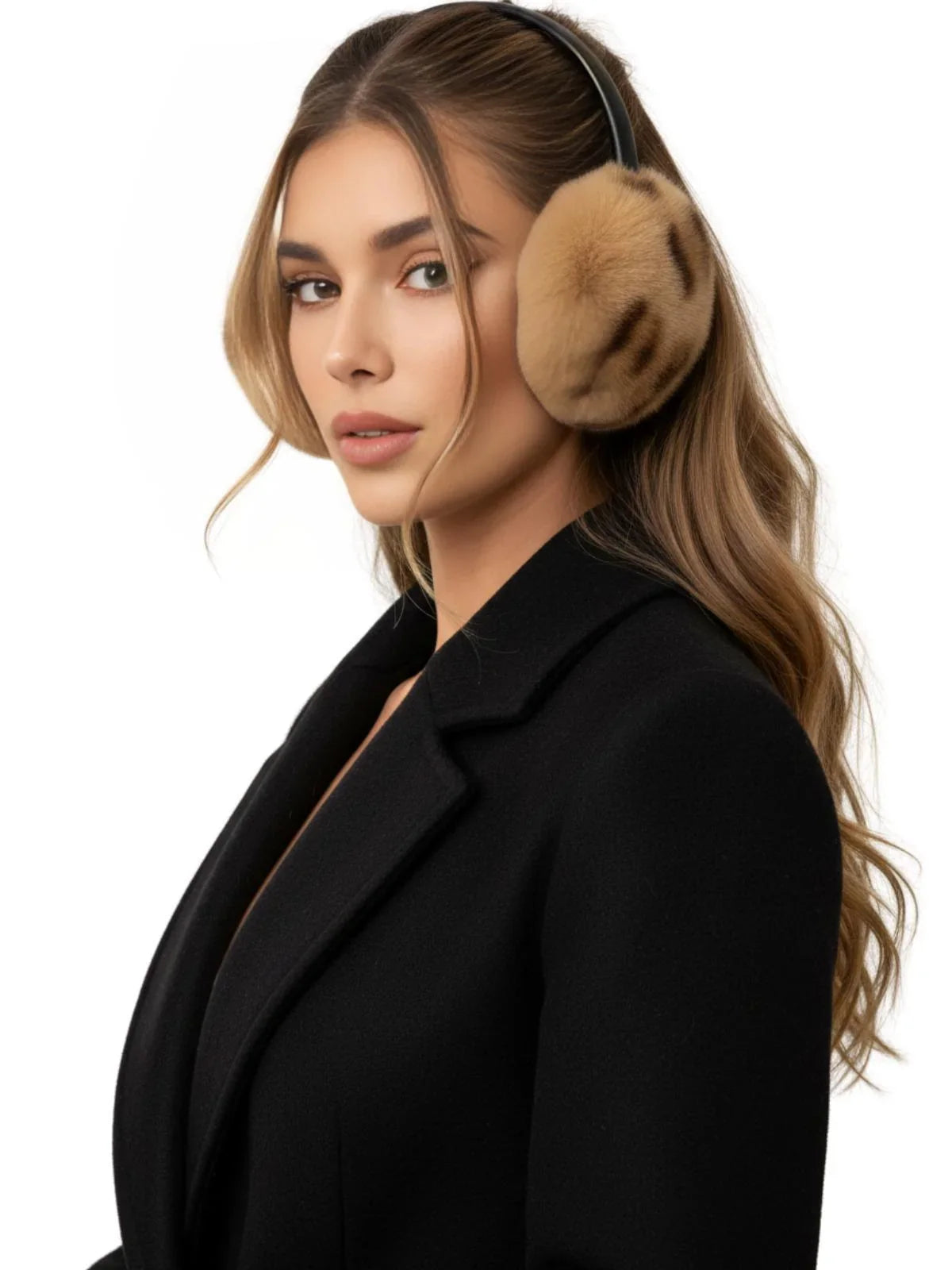 Natural 100% Rex Rabbit Fur Ear Muffs Fashion Women's Winter Real Fur Earmuffs