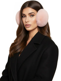 Thumbnail for Natural 100% Rex Rabbit Fur Ear Muffs Fashion Women's Winter Real Fur Earmuffs
