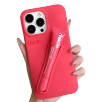 Thumbnail for Phone case with a lip balm holder, held by a hand on a white background