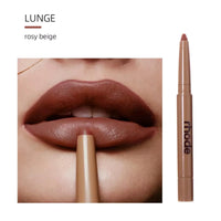 Thumbnail for Lipstick pencil with 'rhode' branding applied to lips, showing color 'Lunge rosy beige'.
