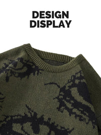 Thumbnail for Green sweater with black pattern on a white background