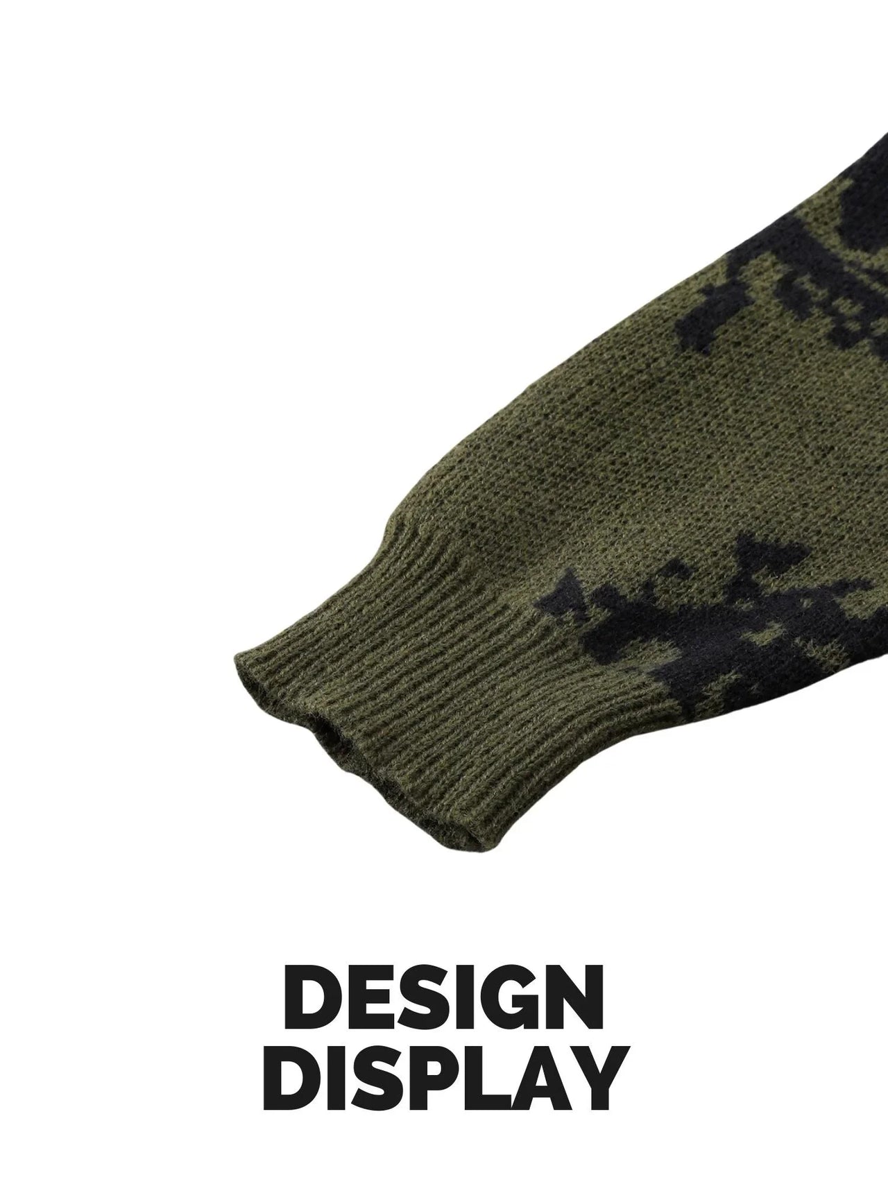 New Popular Men's Abstract Eye Pullover Jacquard Pattern Sweater Casual Round Neck Knitted Men's Pullover, Drestiny, Pullovers, Sweaters, Long Sleeve, S, M, L, XL, XXL, United States, USA, Canada, Australia, New Zealand, United Kingdom, UK, Green, Khaki, Blue, Black, Dark Red, Dark Grey, White, Men's Graphic Sweater, Men's Statement Sweater, abstract print sweater men, men's retro sweater, men's patterned knitwear, men's abstract print jumper, retro men's jumper, shopdrestiny.com