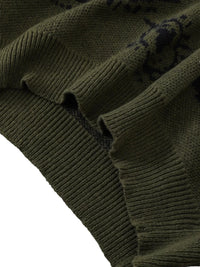 Thumbnail for New Popular Men's Abstract Eye Pullover Jacquard Pattern Sweater Casual Round Neck Knitted Men's Pullover, Drestiny, Pullovers, Sweaters, Long Sleeve, S, M, L, XL, XXL, United States, USA, Canada, Australia, New Zealand, United Kingdom, UK, Green, Khaki, Blue, Black, Dark Red, Dark Grey, White, Men's Graphic Sweater, Men's Statement Sweater, abstract print sweater men, men's retro sweater, men's patterned knitwear, men's abstract print jumper, retro men's jumper, shopdrestiny.com