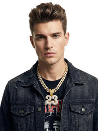 Thumbnail for Number 23 Pendant Necklace With Chain Iced Out Bling Necklaces