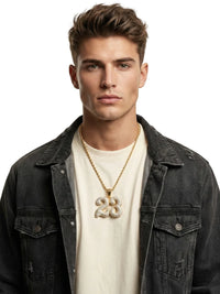 Thumbnail for Number 23 Pendant Necklace With Chain Iced Out Bling Necklaces