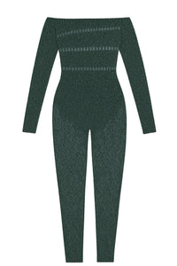 Thumbnail for Green patterned outfit on a white background
